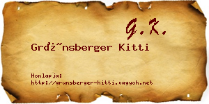 Grünsberger Kitti névjegykártya